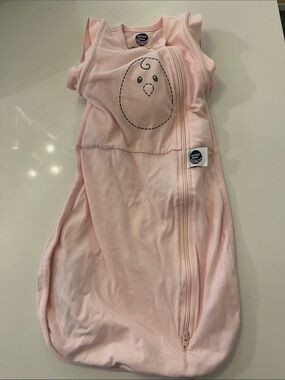 Nested Bean Light Pink Sleeveless Baby Sleep Sack with Chick Graphic
